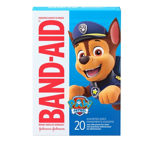 Band-Aid Brand Sterile Adhesive Individually Wrapped Bandages for Kids Featuring Nickelodeon PAW Patrol Characters, First Aid & Wound Care of Minor Cuts & Scrapes, Assorted Sizes 20 ct - 