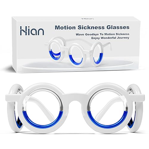 Hion Motion Sickness Glasses, Car Sickness Glasses,Relieve Carsickness Airsickness Seasickness Glasses,Anti Nausea Vertigo Glasses, No Lens Liquid Glasses for Adults or Kids(1Pair Without Bags) - F1-only 1 Glasses
