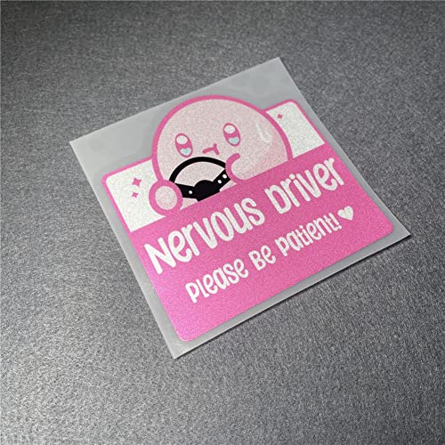 DXYMOO Car Stickers Viny Nervous New Driver Be Patient Warning Decal Auto Triangle Window Tape (C 10x10cm) - C 10x10cm