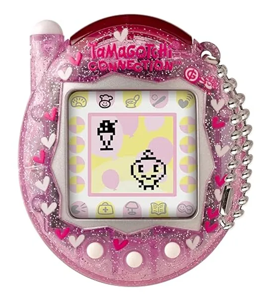 TAMAGOTCHI Bandai Connection Digital Pet Pink Glitter Shell Virtual Pet Electronic Toy With Infra-Red Connection For Shared Fun | Kids Toys For Girls And Boys Are Great Japanese Gifts