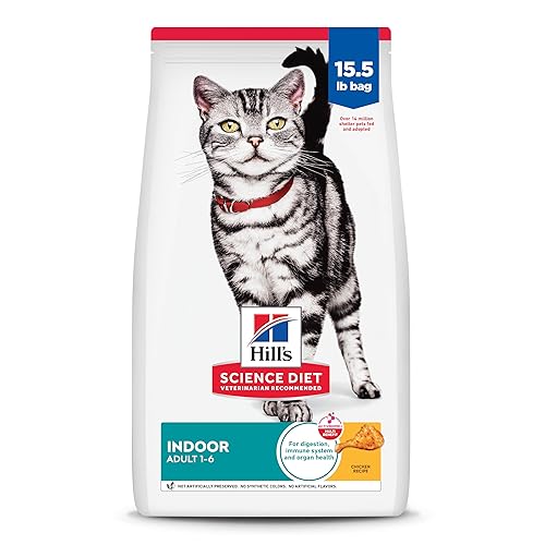 Hill's Science Diet Indoor, Adult 1-6, Easy Litter Box Cleanup, Dry Cat Food, Chicken Recipe, 15.5 lb Bag - Chicken - 15.5 Pound (Pack of 1)