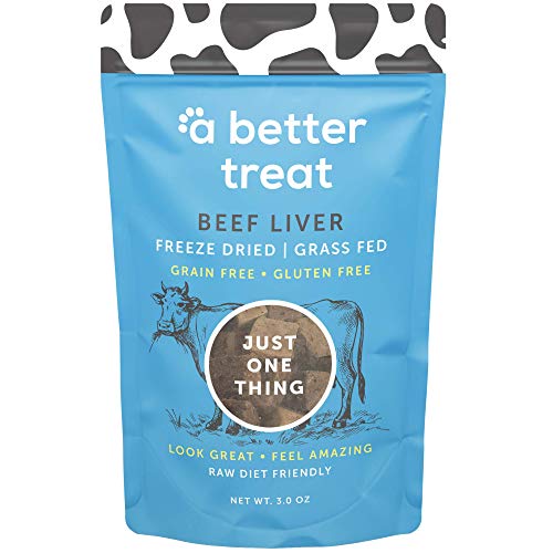 A Better Treat – Freeze Dried Beef Dog Treats, Grass Fed, Beef Liver Single Ingredient | Natural, Healthy, High Value | Gluten Free, Grain Free, High Protein, Diabetic Friendly | Made in The USA - 3 Ounce (Pack of 1)