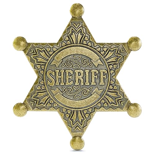 Sheriff Badge, Made of Metal, Police Badge Pin, Western Cop Star Badge, Old West Prop - Style A