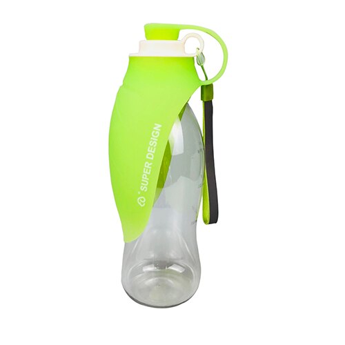 Portable Dog Foldable Leaf Water Bottle / Water Bowl - Green 580ML / Rest of World