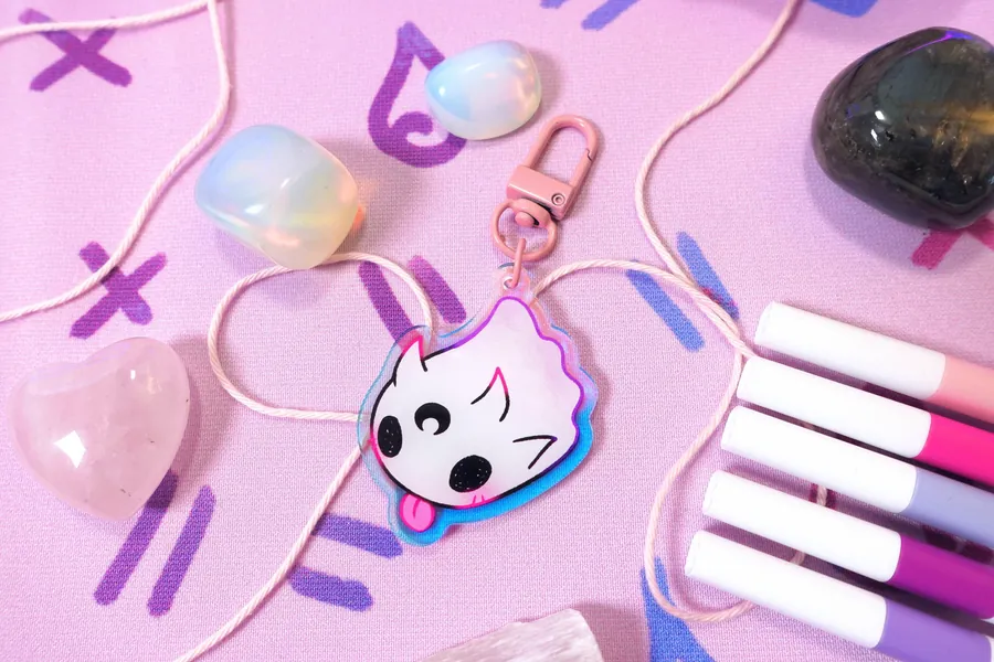Bleppy Ghosty friend Double Sided Acrylic Charm ita bag keyring keys accessory