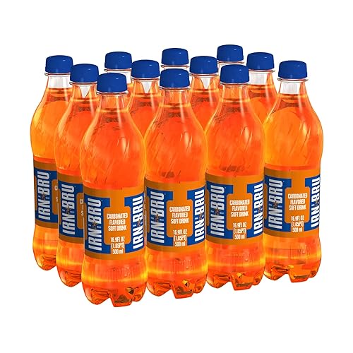 IRN-BRU From AG Barr The Original and Best Sparkling Flavored Soft Drink | A Scottish Favorite | 16.9 Fluid Ounce (Pack of 12) - Original - 16.9 Fl Oz (Pack of 12)