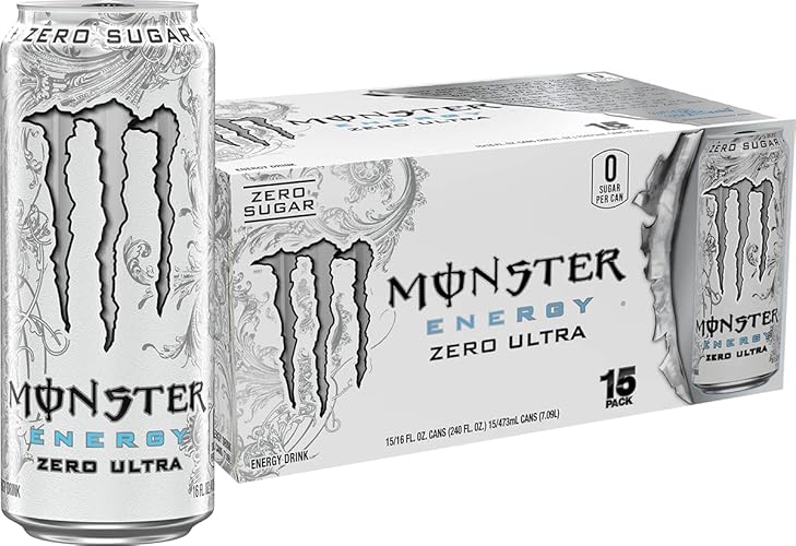 Monster Energy Zero Ultra, Sugar Free Energy Drink, 16 Ounce (Pack of 15) - Zero Ultra - 16 Fl oz (Pack of 15)