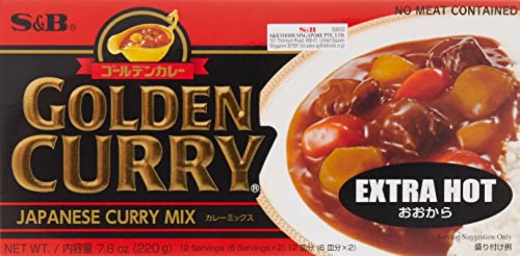 S&B Golden Curry Sauce Mix, Hot, 7.8 Ounce - Hot