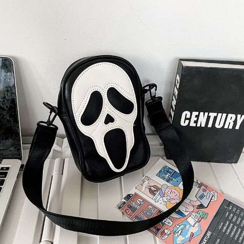 Black/White Ghost Face Bag - Black