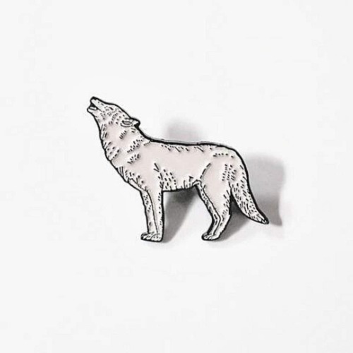 Atka Wolf Pin | White