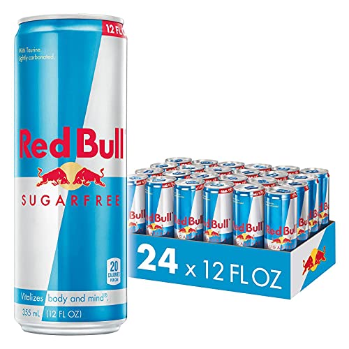 Red Bull Energy Drink, Sugar Free, 12 Fl Oz, 24 Cans - Sugar-Free - 12 Ounce 24pk, (1x24)