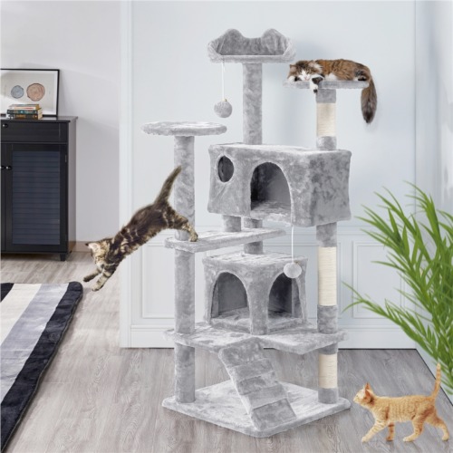 Cat Climbing Sisal Rope Tower - Gray
