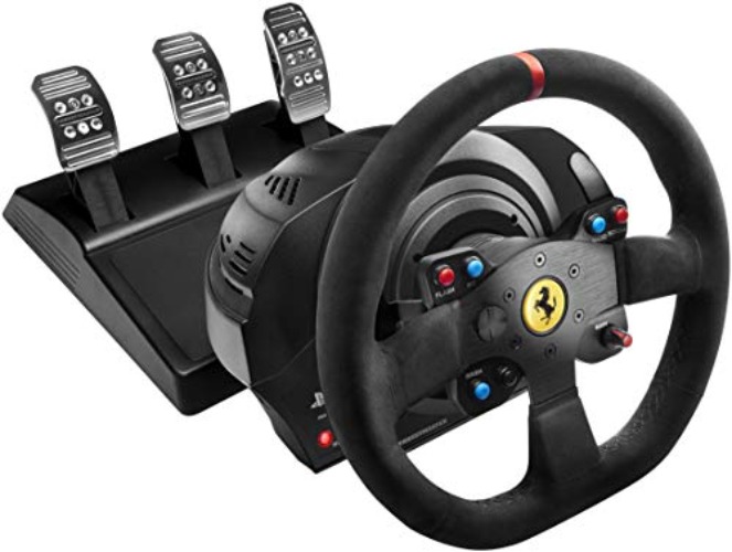 Thrustmaster T300 Ferrari Integral Racing Wheel Alcantara Edition Racing Wheel with pedals Compatible with (PS5, PS4, PC) - Black - Thrustmaster T300 Ferrari Integral RW Alcantara Edition - Wheel
