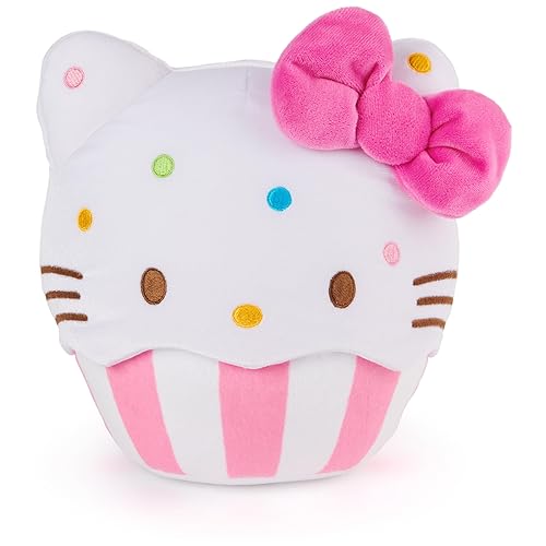 GUND Sanrio Official Hello Kitty Cupcake Plush, Stuffed Animal for Ages 1 and Up, Pink/White, 8” - Hello Kitty Cupcake 8"