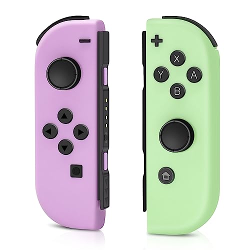 DIFCUL Wireless Joycon Controller, Pastel Purple Green Game Controllers Replacement for Switch Joypad, Lite, OLED Support Motion Control/Dual Vibratio (Left & Right)