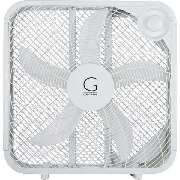 Genesis 20" Box Fan, 3 Settings, Max Cooling Technology, Carry Handle, White (G20BOX-WHT) - White