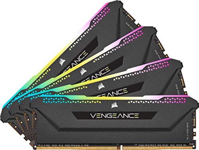 Corsair Vengeance RGB Pro SL 128GB (4x32GB) DDR4 3200 (PC4-25600) C16 1.35V Desktop Memory - Black (CMH128GX4M4E3200C16) - 3200 MHz - 128GB (4x32GB) - Black