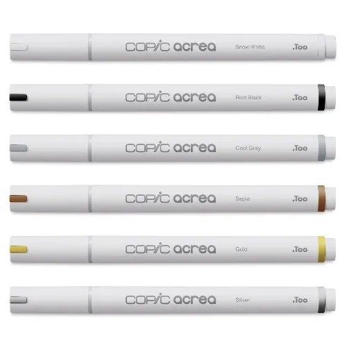 Copic Acrea Paint Markers - Essentials Colors, Set of 6