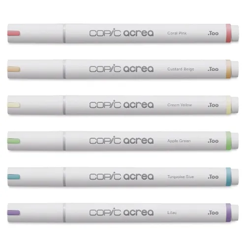 Copic Acrea Paint Markers - Light Colors, Set of 6