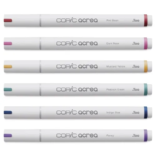 Copic Acrea Paint Markers - Deep Colors, Set of 6