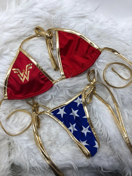 W.w superhero thong bikini cosplay set