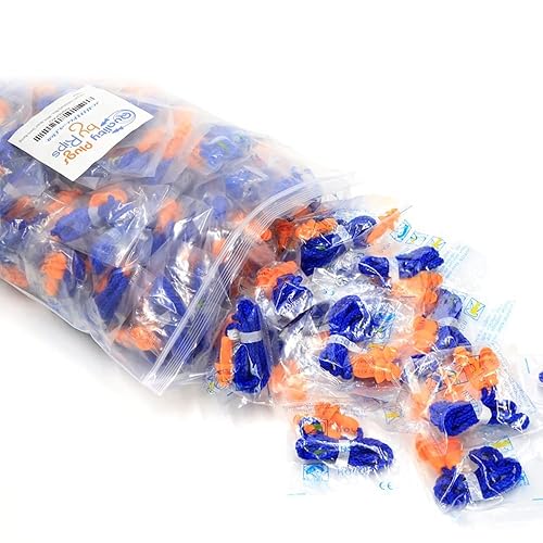 Quality Reusable Earplugs 100 Pair - 25dB Corded Silicone Ear Plugs for Shooting Construction Work Ear Plugs Motorcycle Range Hunting Hearing Protection Ear Protection for Mowing Earplugs Reusable - Corded Ear Plugs