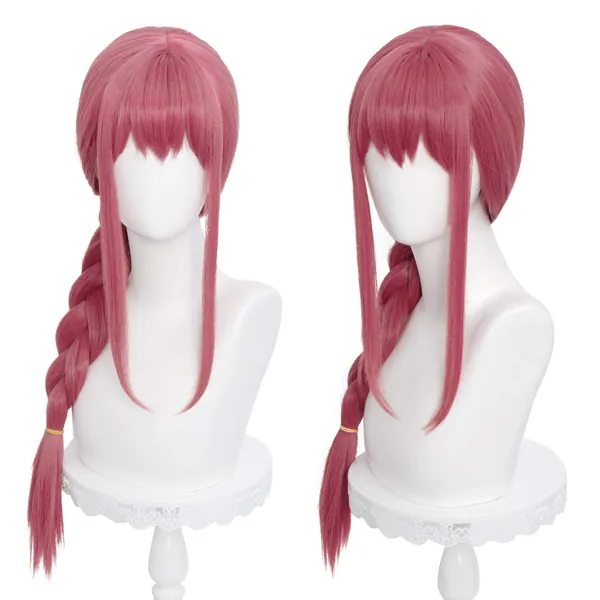Probeauty Purple Cosplay Wig for Chainsaw Man, Women Long Braid Lolita Costume Wig with Bangs