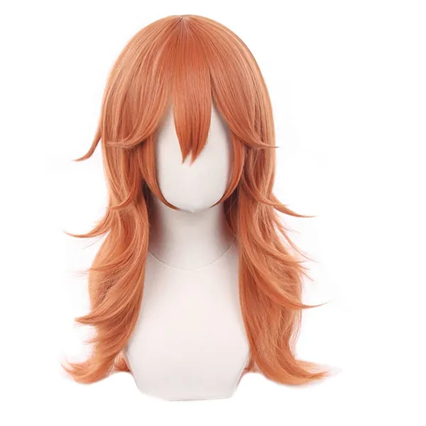 Aadesso Anime Angel Devil Long Orange Curly Cosplay Wig Synthetic Halloween Party Wig with Free Wig Cap
