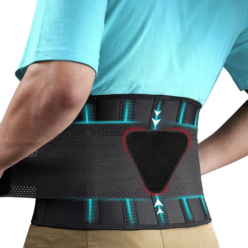 FEATOL Back Brace for Lower Back Pain, Back Support Belt for Women & Men, Breathable Lower Back Brace with Lumbar Pad, Lower Back Pain Relief for Herniated Disc, Sciatica, Large Size/ X Large Size (Waist :30''-38.6'') - Black Large/X-Large (Pack of 1)