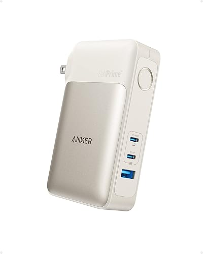 Anker GaNPrime Power Bank, 2-in-1 Hybrid Charger, 10,000mAh 30W USB-C Portable Charger with 65W Wall Charger, Works for iPhone 15/15 Plus/15 Pro/15 Pro Max/14/13, Samsung, Pixel, MacBook, Dell - golden