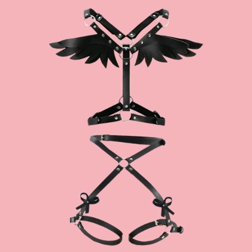 Angel Wing Harness - Black Full Set