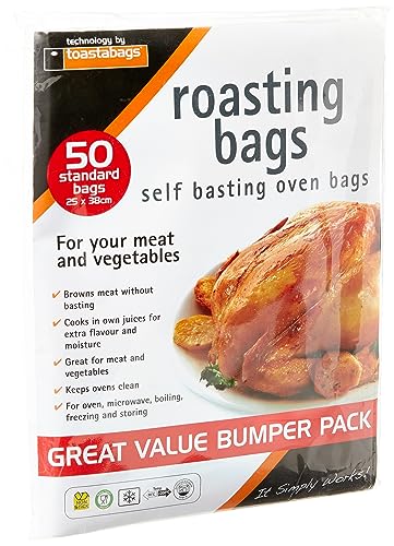 Toastabags Standard Roasting Bags, Transparent, 25 x 38 cm, Pack of 50 - Transparent - 25 x 38 cm/ Pack of 50 - Single