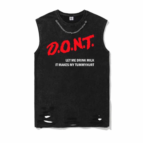 Don’t Let Me Drink Milk Vest Top - Black / L (Bust 108 cm)