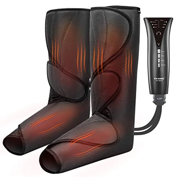 FIT KING Leg and Foot Massager with Heat, Air Compression Leg Massager for Circulation and Pain Relief Helpful for Swollen Legs Edema RLS - Great Gift for Women Parents Friends - FSA HSA Eligible