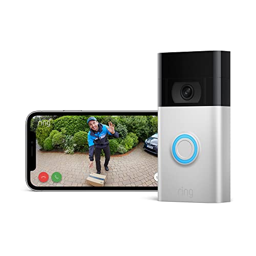 Ring Video Doorbell (2nd Gen) by Amazon | Wireless Video Doorbell Security Camera with 1080p HD Video, battery-powered, Wifi, easy installation | 30-day free trial of Ring Protect | Works with Alexa - Satin Nickel - Device only