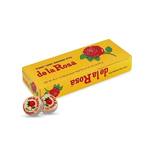 De la Rosa Mazapan, Marzipan De la Rosa, Mexican Original Candy, Regular and covered in chocolate (Regular, Pack of 33) - Regular - 33 Count (Pack of 1)