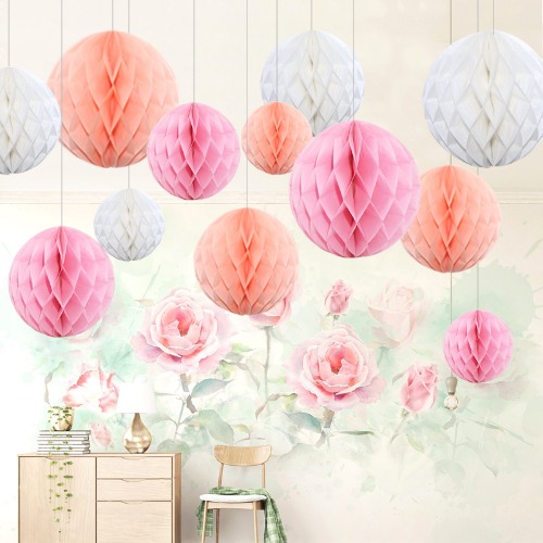 Seidenpapier Honeycomb balls - Pfirsich