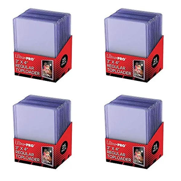 Ultra Pro 3x4 Clear Regular, Pack of 100 Toploader Thick Card Sleeves for Trading Cards such as Pokemon Magic Standard Size Transparent