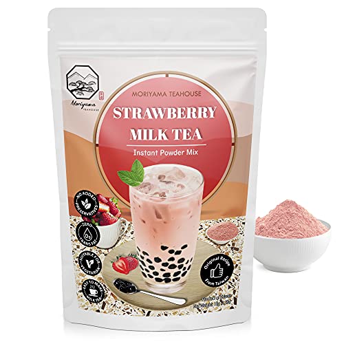 Strawberry Bubble Milk Tea Instant 3in1 Powder Mix - 1kg (33 Drinks) | For Boba Tea, Milkshake, Blended Frappe and Bakery | Authentic Taiwan Recipe | 0 Trans Fat, No Preservatives by Moriyama Teahouse