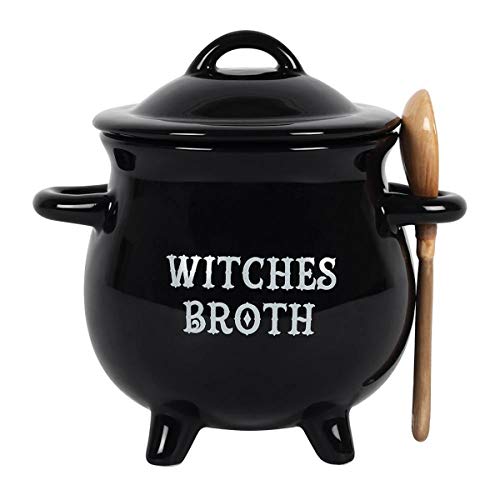 Witches Broth Cauldron Soup Bowl with Broom Spoon (9/18)