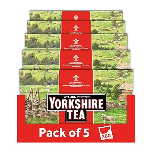 Yorkshire Tea, 40 Tea Bags (Pack of 5, Total 200 Teabags) - Black - 200 Bags