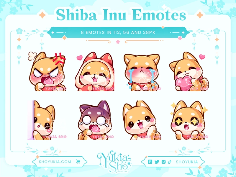 Paquete de gestos Shiba Inu (rojo) para Twitch/Discord/YouTube / Gestos de Twitch personalizados / Gestos de perros lindos / Pegatinas de discordia / Gestos de transmisión / Kawaii
