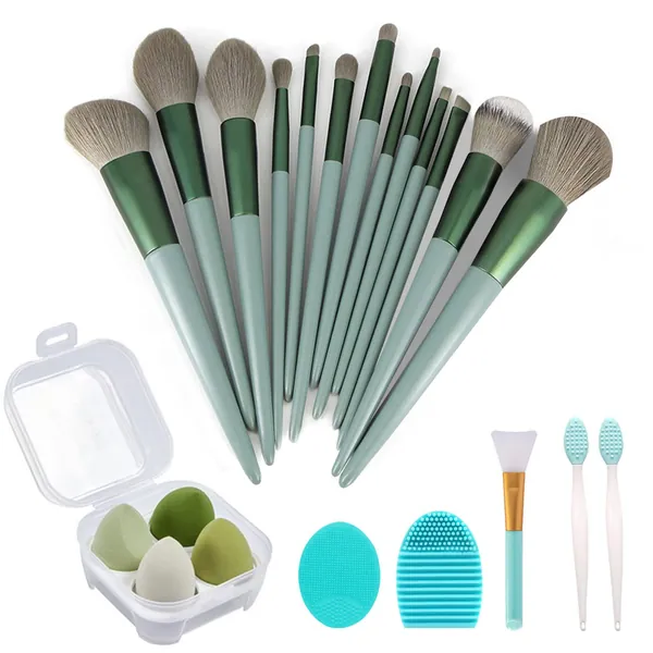 Makeup Brushes 22 Pcs Makeup Kit,Foundation Brush Eyeshadow Brush Make up Brushes Set (Green, 22 Piece Set) - Green 22 Piece Set