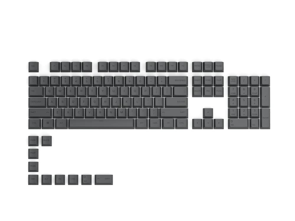Glorious PC Gaming Race GPBT Keycaps - 115 PBT Tastenkappen, ISO, UK-Layout, Black Ash