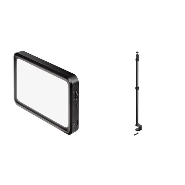 Elgato Key Light Mini - Portable LED Panel for Streaming, Video Conferencing & Multi Mount L - Premium Desk Clamp with Pole extendable up to 125cm/49in and 1/4 inch Thread to Mount Lights, Cameras