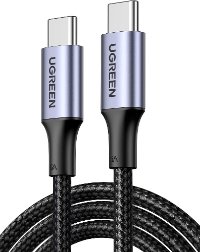 UGREEN 100W USB C to USB C Cable Type C Fast Charging Cable Compatible with MacBook Pro 2022, iPad Pro 2022, iPad Air 5, Samsung Galaxy S23/S22 Ultra, Pixel, Switch, etc. 3.3FT Black - 3.3FT Black