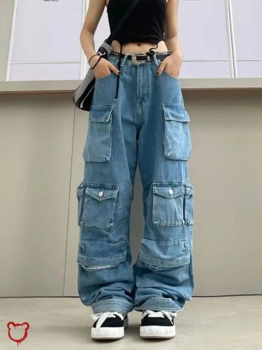 Blue Grunge Baggy Pants - 1 / XXL