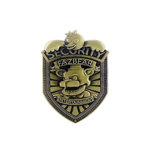 FNAF Fazbear Security Guard Badge - Freddy's Nights Costume Cosplay Brooch Pin - Gift For Men Women - XZFANF