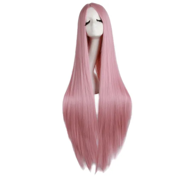 MapofBeauty 40"/100cm Soft Straight Long Cosplay Wig (Rouge Pink)