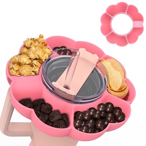 Airboat Snack Tray Bowl for Stanley 40oz Tumbler with Handle, Silicone Reusable Snack Ring Holder Accessories for Stanley Cup(Pink) - Pink - pumpkin